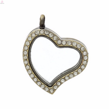 joyería de locket de cristal conjunto corazón flotante